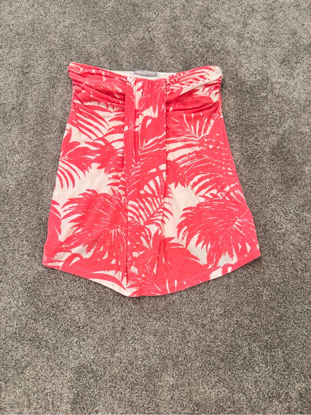 Old Navy Coral and Cream Strapless Tube Top